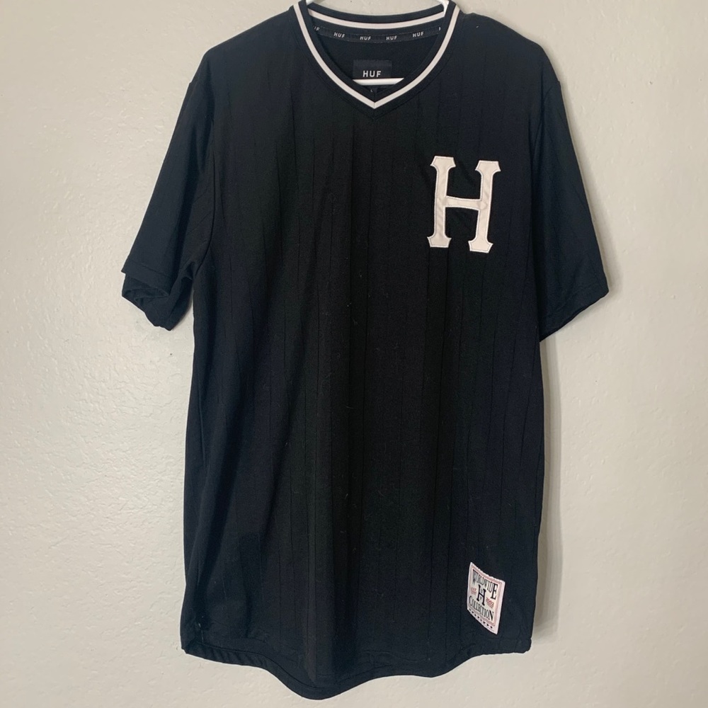 Black Huf Short Sleeve Jersey Shirt